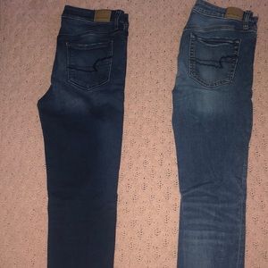Two pairs of American eagle jeans
